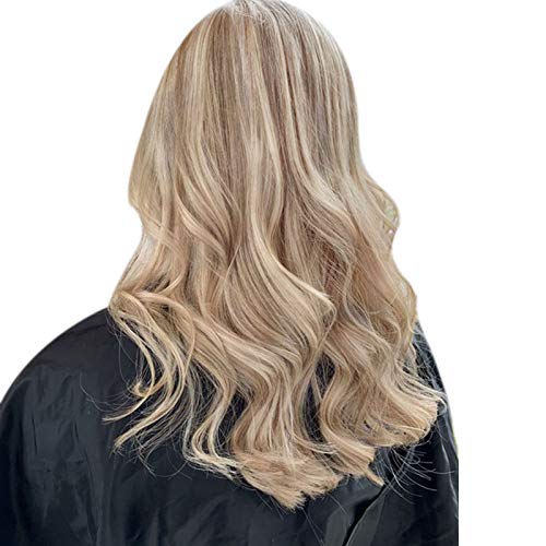VeSunny Micro Beads Hair Extensions 18inch Loop Micro Ring Hair Extensions Real Human Hair Dark Ash Blonde Highlights Bleach Blonde Keratin Bond Tips 50g/50s