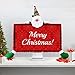 Funtery 2 Pcs Christmas Computer Monitor Border Cover Snowman Santa Christmas Computer Cover Screen Elastic Decorations for Home Office Laptop