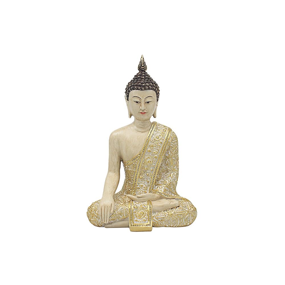 Lesser & Pavey Cream and Gold Meditating Thai Buddha