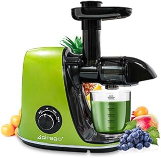 CIRAGO Juicer Machines, Slow Masticating Juicer Extractor Two Speed Adjustment, Easy to Clean