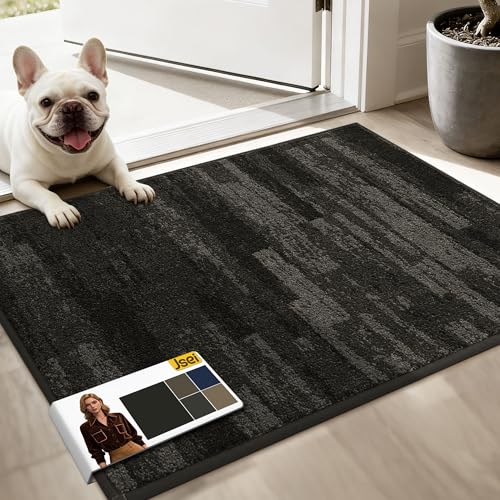 JSEI Dirt Trapper Door Mat 20"x32", Non-Slip Doormats Washable Entryway Mat, Welcome Floor Mat Absorbent Low Profile Dog Door Mats for Front Back Door