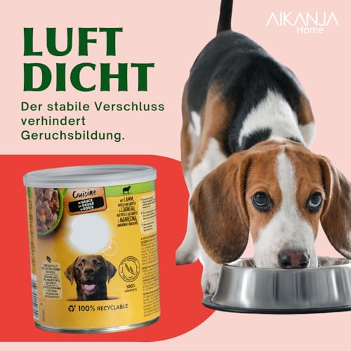 AIKANJA Home | Dosendeckel/Konservendeckel - Set 12 Stück, Deckel in vier Grössen Universaldeckel aus transparenten Kunststoff für Lebensmittel | auch für Katzenfutter/Hundefutter 400g / 800g