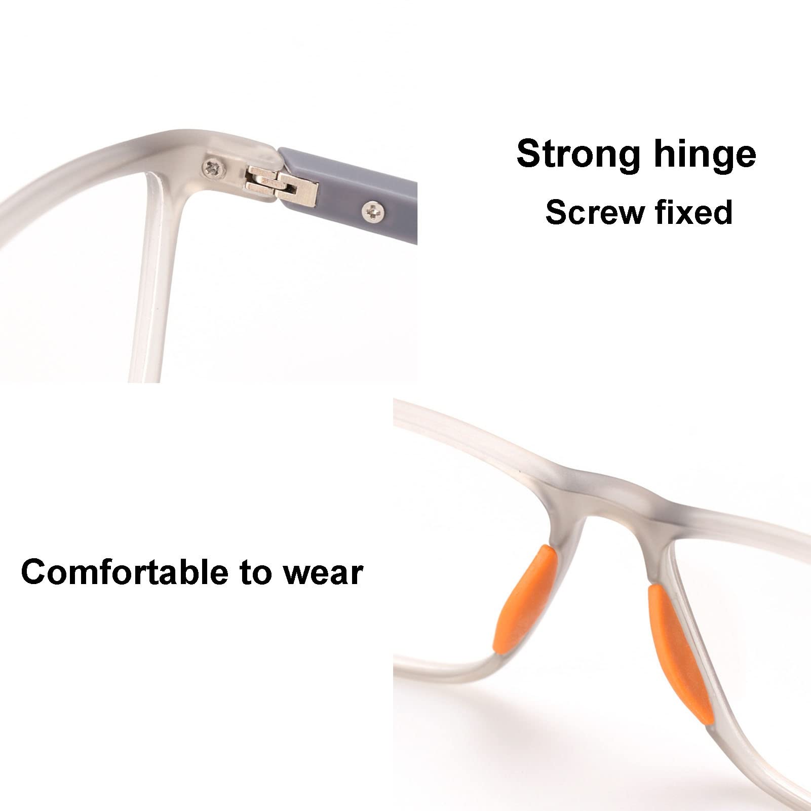 BAFAFA Fotochromowe okulary do czytania unisex, ultralekkie okulary przeciwsłoneczne TR/UV400, anty-niebieskie sportowe soczewki z żywicy asferycznej na zewnątrz