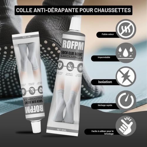 2PCS Sock Stop Colle Antidérapante Transparente, Antidérapant Chaussette Kit, Liquide Antidérapant, Chaussettes Pour Animaux de Compagnie, Tapis de Pied, Couvertures – vue 2