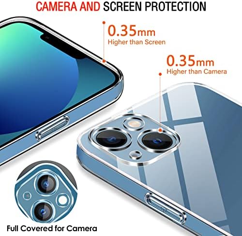 ivoler Case Compatible with iPhone 13 6.1 inch, with 3 pack Glass Screen Protector, Transparent Soft TPU Silicone Protective Shockproof Clear Cover