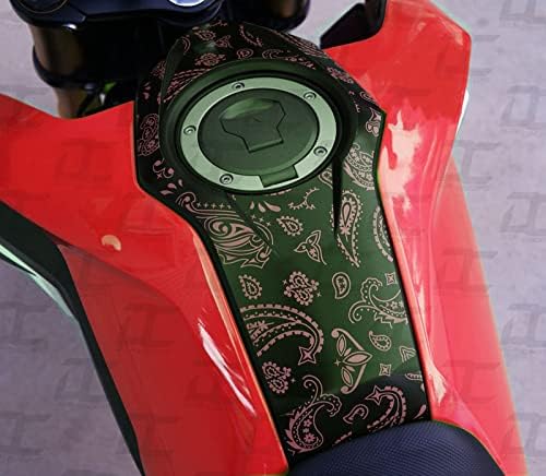 Decal Concepts Paisley Pattern Gas Tank Cover Accent Decal Graphic Kit - for Honda Grom (2017-2020) (Red Paisley)