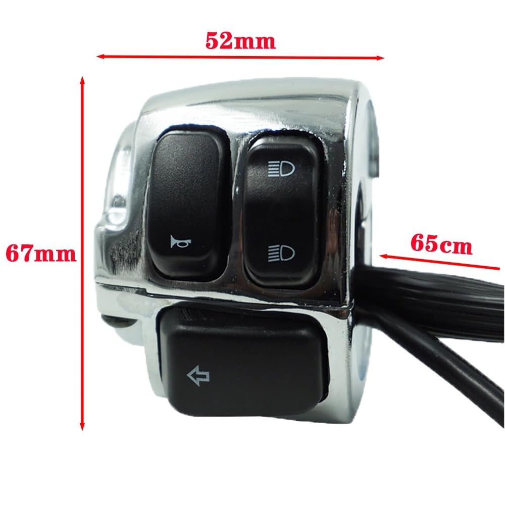 Włącznik kierownicy przycisk motocykla Motocykl Chromowany Przełącznik Sterowania Kierunkowskazami Na Kierownicę Pasuje Do Harley Sportster XL883 Dyna V-ROD Softail(Black)