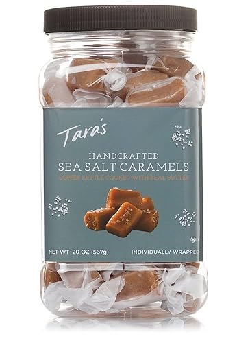 Taras - Caramelo de sal marina gourmet hecho a mano totalmente natural lote pequeño cocido en hervidores cremoso y envuelto individualmente - 20