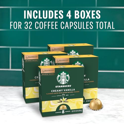 Image of Starbucks by Nespresso Vertuo, Vanilla Flavored Coffee, 32-count | Light Roast Coffee Pods, Brews 7.8 oz.