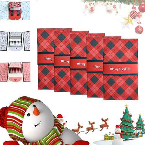 Handmade Christmas Gift Card Booklet, Multi Gift Card Holder, Waterfall