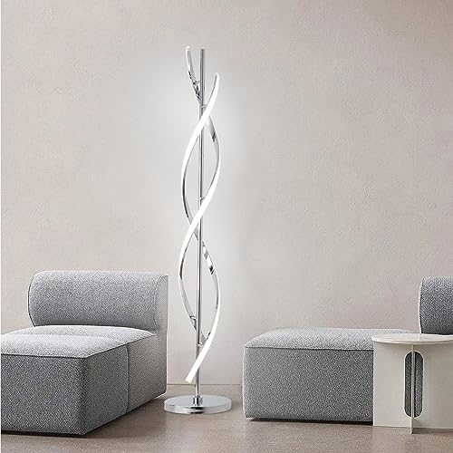 Loiogohot LED フロアライト フロア スタンドおしゃれ 付き階調光調色 電球色 昼白色 昼光色北欧 スタンドライト 常夜灯 フロアライト は、リビングルーム、寝室、書斎、玄関、勉強、仕事、読書、地面の配置に適しています（シルバー）