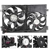 TRIBLE SIX 620-799 Dual Radiator Cooling Fan Replacement Assembly Fit for Volkswagen Jetta Golf Audi TT Quattro