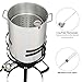 Kcelarec 30 Qt Turkey Deep Fryer Set, Aluminum Fish & Seafood Boiler Steamer with 55,000 BTU Propane Gas Burner Stand Injector Thermometer Hose, Ideal for Outdoor Fry Cooking, Sliver