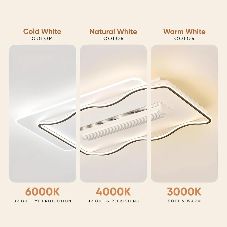 Image of Smartway - Alonso Modern|Living Room| Dining| Bedroom Ceiling Fan Chandelier BLDC Noiseless Motor | Auto Rotatable Blower Fan 3 Color Mode (Warm Cold & Natural White) Remote & App