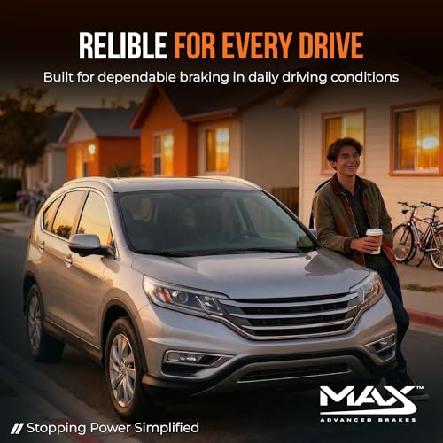 Image of MAX Advanced Brakes Front and Rear Brake Pads with Rotors for 2007-2016 Honda CR-V AWD Carbon Ceramic Pads, OE Replacement Rotors, Brakes and Rotors Kit Front and Rear