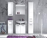 trendteam smart living Badezimmer Schrank Kommode in Weiß Hochglanz mit Schubkasten - 3