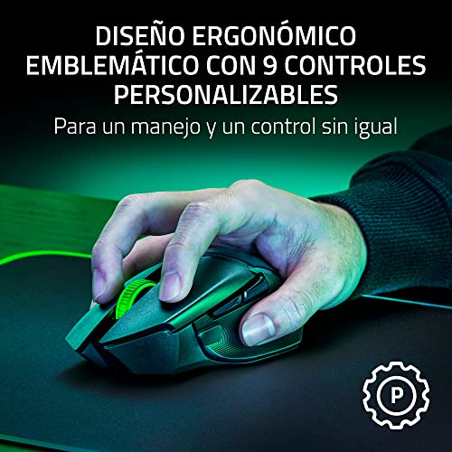 Miniatura 3 de Razer Basilisk V3 X HyperSpeed - Mouse da gioco Wireless personalizzabile (Forma ergonomica con 9 controlli personalizzabili, HyperSpeed Wireless, Bluetooth, Sensore Ottico avanzato 5G 18K) Nero