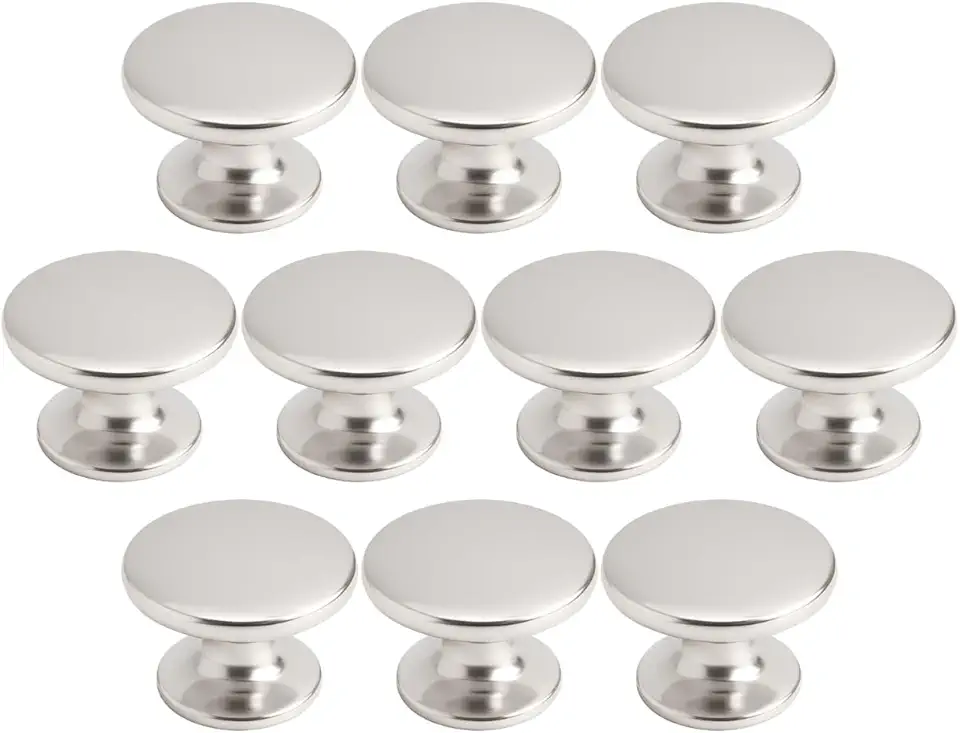 Kit 10 Puxadores Ponto Redondo Para Móveis Gaveta Armário (Cromado)