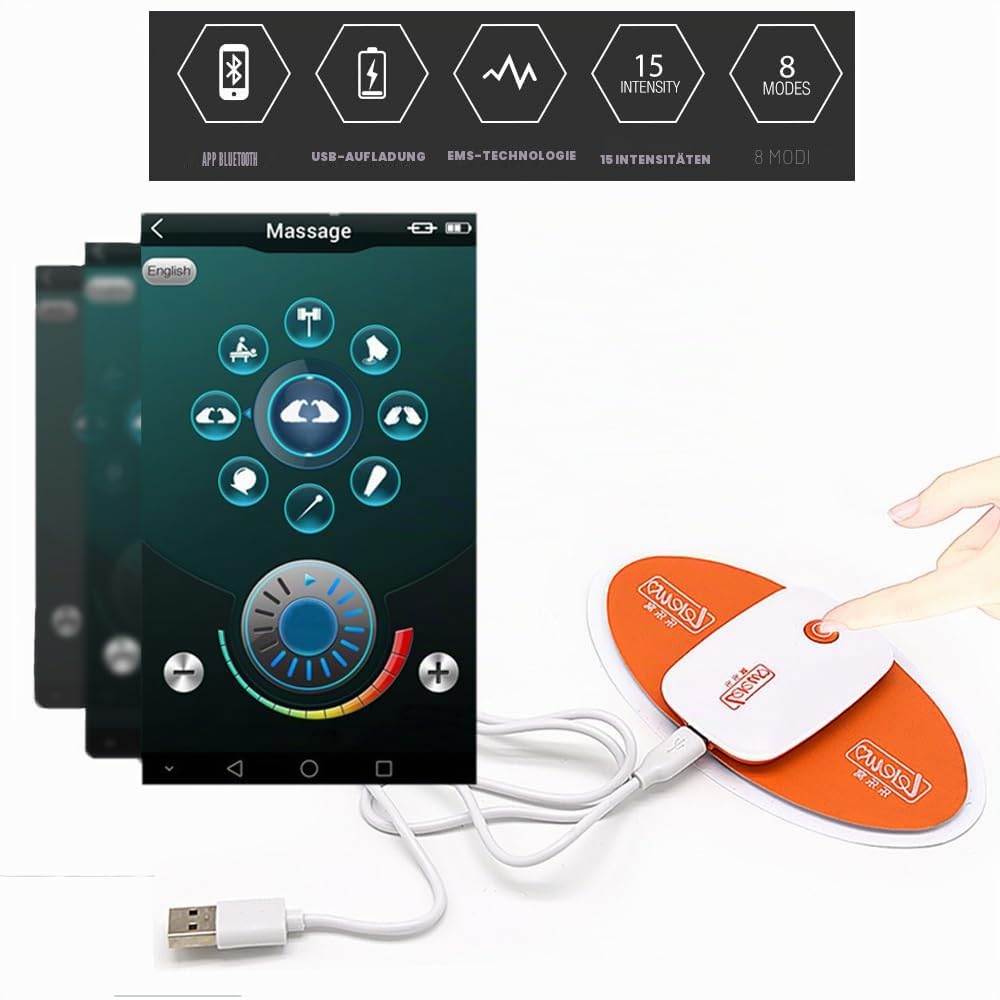 Elektrostimulation Paare Sex Set mit Nippelklemmen & Massage Patch&Analplug SM Mikro-Strom Flirten Sexspielzeug APP Fernbedienung mit 8 Betriebsarten und 15 Intensitäten