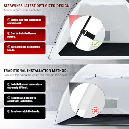 Image of Siebwin Upgrade Large 10(L) x6(W) x6.5(H) ft Spray Paint Tent with Air-Tight Premium Fabric Design & Windproof Hooks,Portable Paint Booth Tent for Furniture DIY Hobby Tool, Spray Paint Shelter,White