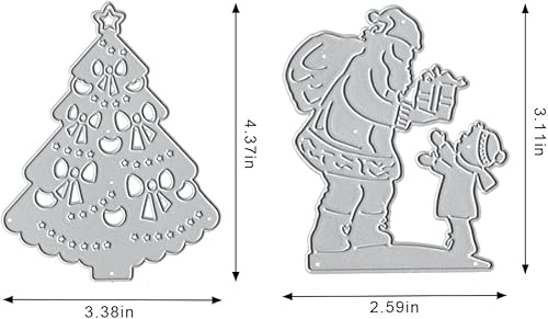 Miniatura 7 de Troquel de corte de metal para árbol de Navidad para hacer tarjetas y decoraciones de álbumes de fotos, Papá Noel troquelado temporadas de Navidad