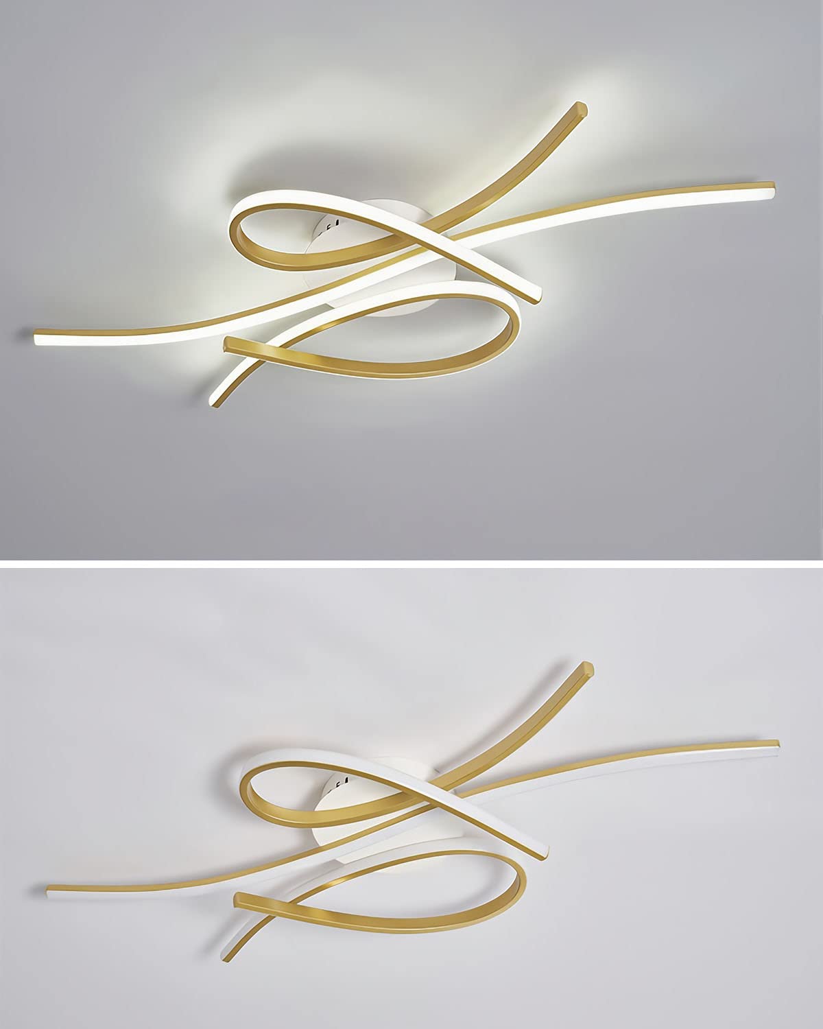 LED Deckenleuchte Dimmbar Deckenlampe Modern Wohnzimmerlampe Schlafzimmerlampe Decke mit Fernbedienung Innen Design Deckenbeleuchtung für Wohnzimmer Küche Arbeitszimmer Büro (Schwarz, 100CM)