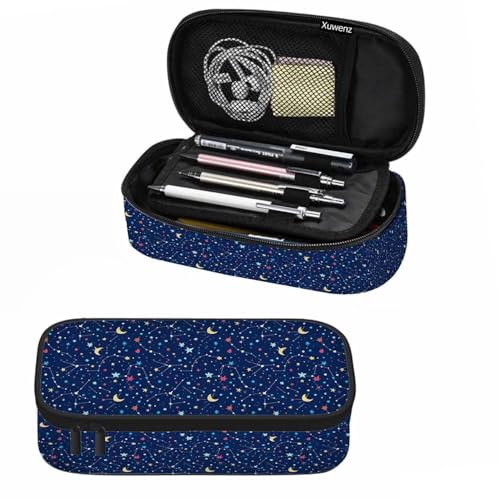 Image of Galaxy Pencil Case Organizer Constellation Space Bright Stars Purple Stationery Box Makeup Box School Supply for Boy Girl Men Women