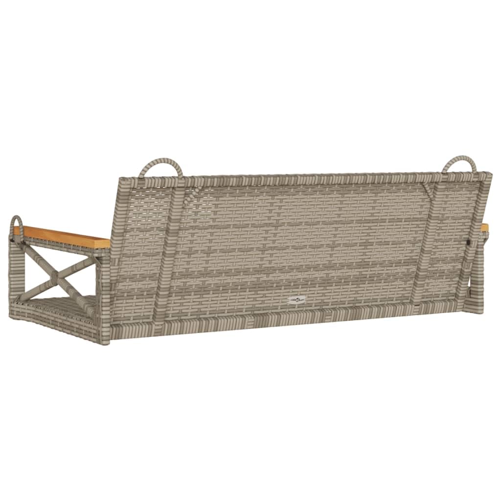 Banco colgante gris 109 x 62 x 40 cm polirratán