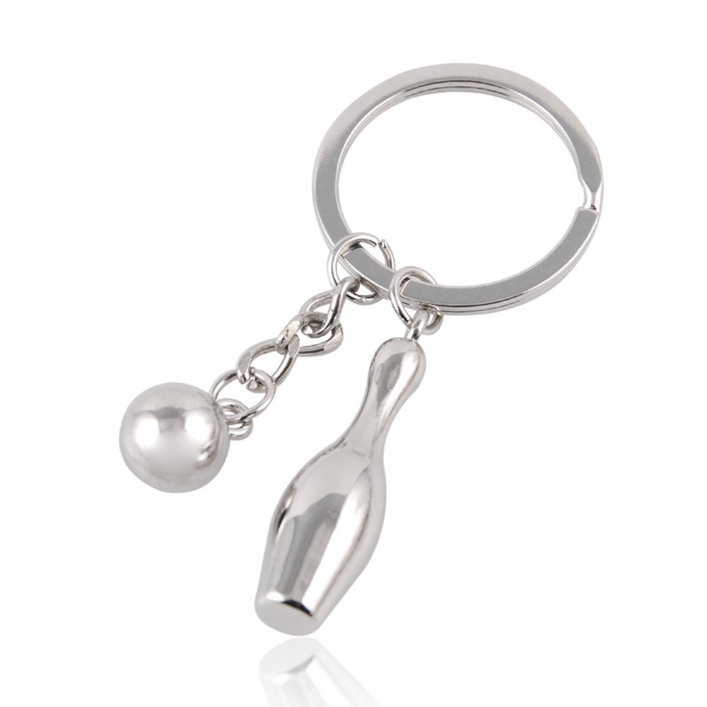Apollo23 Unisex Silver Fat-Catz-Copy-Catz Tone Bowling Keyring