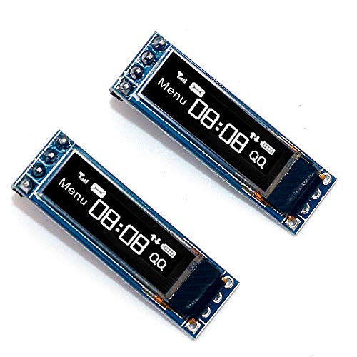 DollaTek 2Pcs 0.69 Zoll 4-Pin OLED-Anzeigemodul 96x16 3-5.5 V IIC-Schnittstelle OLED-Bildschirmplatine für Arduino