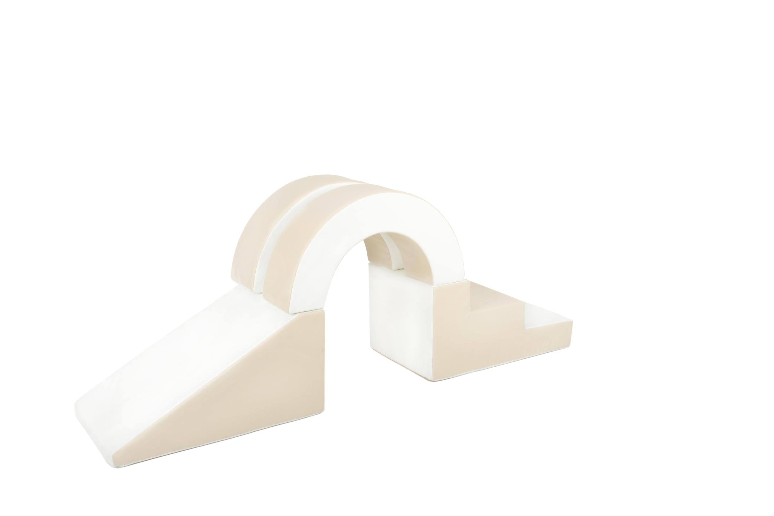 Soft Play Steps Slide Hoop Set - Colour Options - Soft Play Equipment (Beige/White)