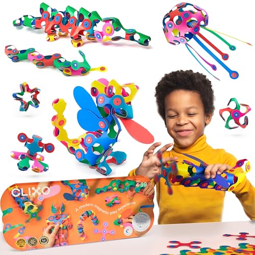 Clixo Super Rainbow Jeu de Construction Magnétique pour Enfants à partir de 4 Ans - Jouet Educatif et Creatif pour Filles et garçons, Jeu Aimant, Jeu...