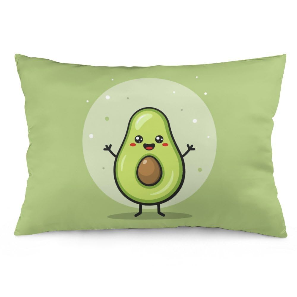 30x20inches (75x50cm) Pillow Covers, Hand Drawn Cute Avocado Smiling, Chair Cushions, Sofa Cushions, Seat Pillow Cases Cushions, Bed Pillowcase Cushions