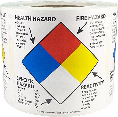 Étiquettes Hazard de 10,2 cm pour éviter les erreurs d'identification de produits inflammables