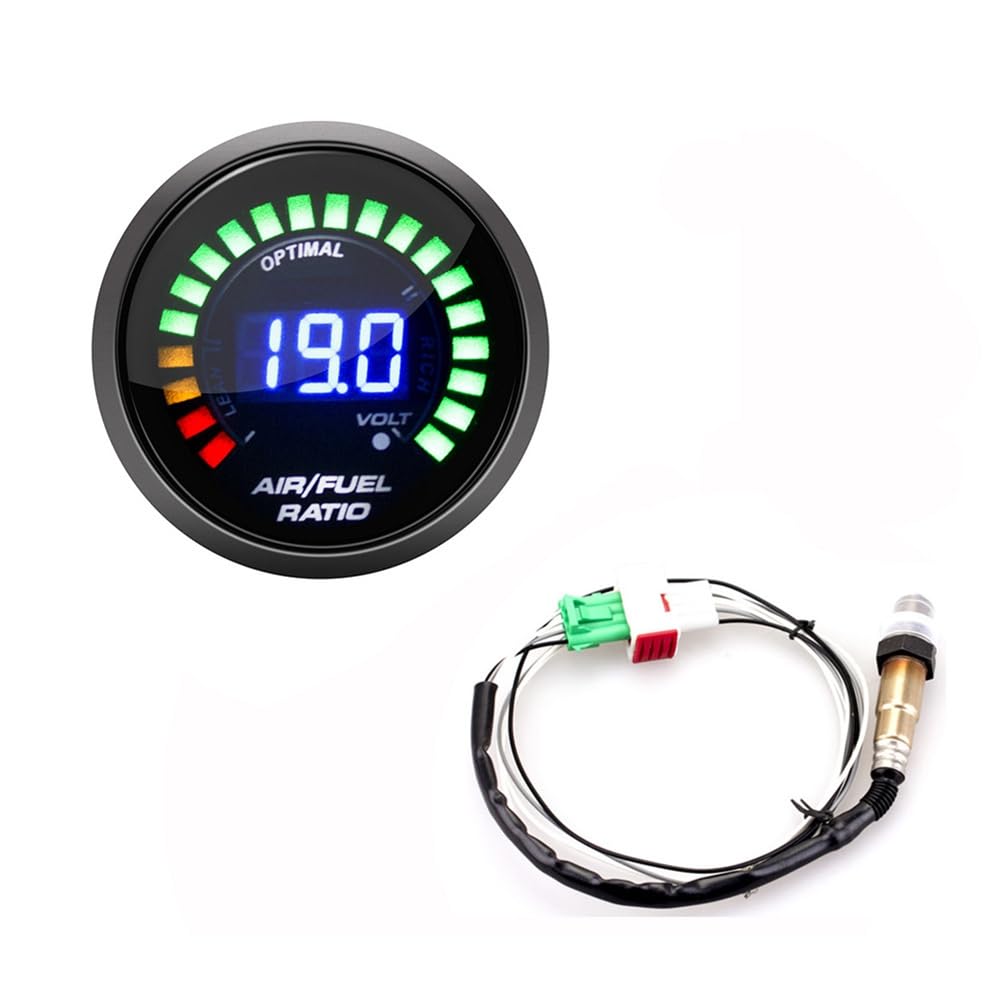 Jauge AFR Numérique 52mm Pour Voiture Essence - Capteur O2 à Bande étroite - Compatible Avec Référence 0258006028