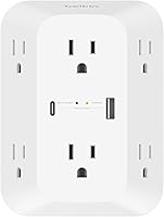 Belkin 6-Outlet Wall-Mount Surge Protector with USB-C PD Fast Charge, 1680J Protection & USB-A Port, ETL Certified