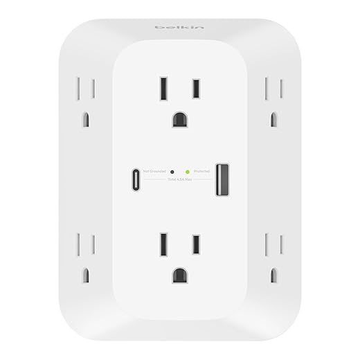 Belkin 6‑Outlet Wall‑Mountable Surge Protector