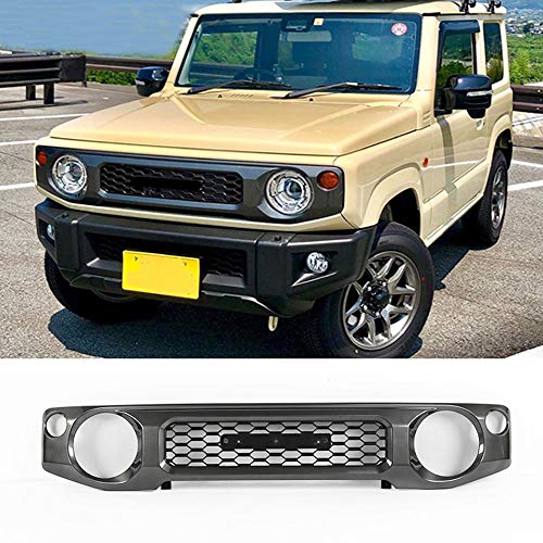 Rejilla de parachoques delantero de coche, Parrilla rejilla de malla de panal para Suzuki Jimny JB64 JB74 2019 2020+ Accesorios de decoración de ABS, mejora el estilo exterior del vehículo