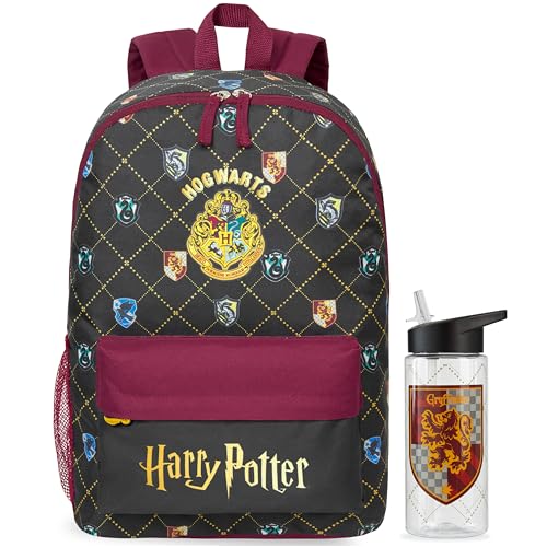 Get Trend Harry Potter Mochila Niña y Botella 500 ml, Mochila Escolar Deporte y Ocio, Botella Sin BPA, Regalo Niña