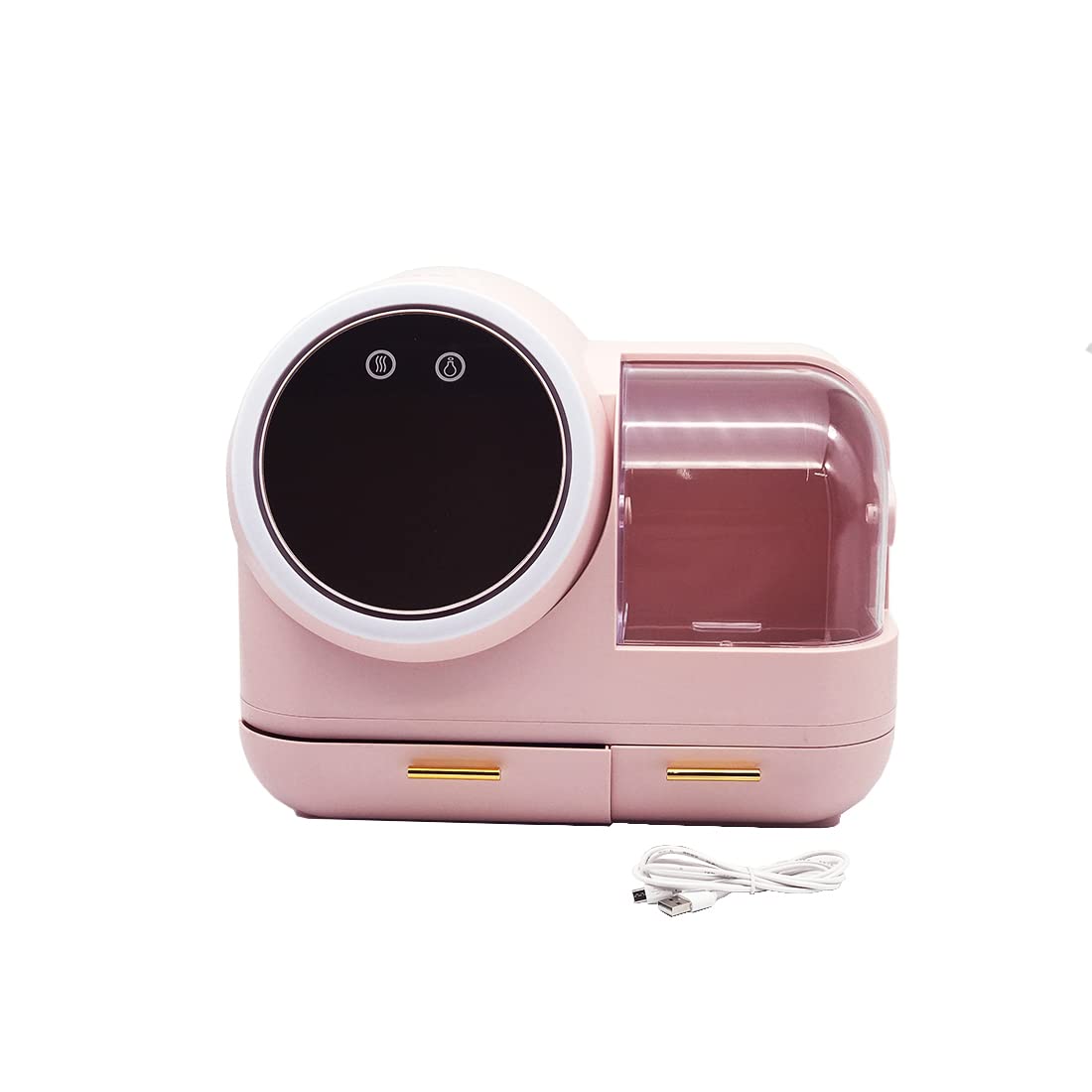 NOSCOMP Plastic Cosmetic Organizer Box Makeup Storage Cases With Mirror Led Light, Fan And Usb Charging, Desktop Dust-Proof Beauty Case Drawer For Bedroom Women (Makeup (Pink) Cosmetics) (B09VDPXLL2) Amazon Price History, Amazon Price Tracker