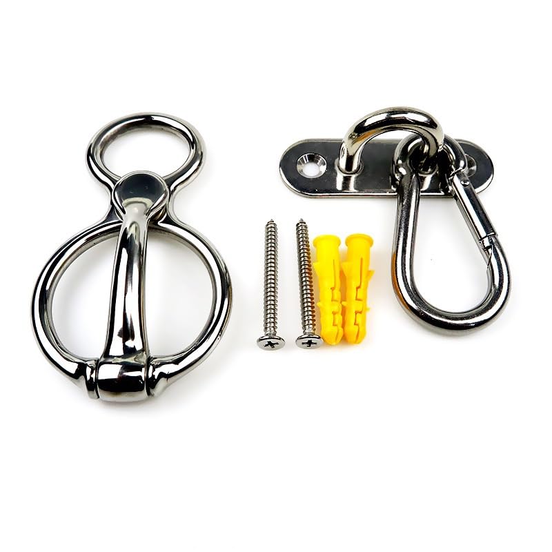 Gayrrnel Horse Tie Ring, Horse tack and Supplies Safe Horse Accessories - Horse Training Equipment with Eye Bolt Quick Snap Humane Way Tie Ring