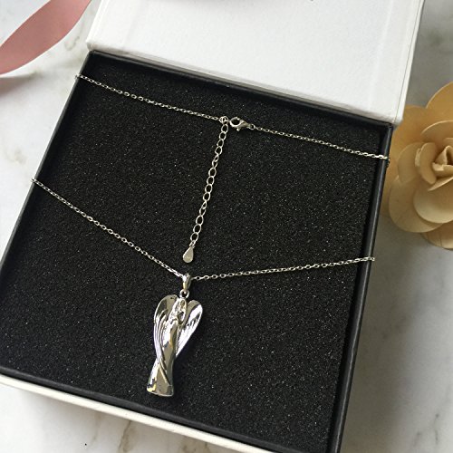 Angel Lady Urn Cremation Necklace Sterling Silver Guardian Angel Wings Urn Pendant for Ashes Keepsake Memorial Jewelry - Image 6