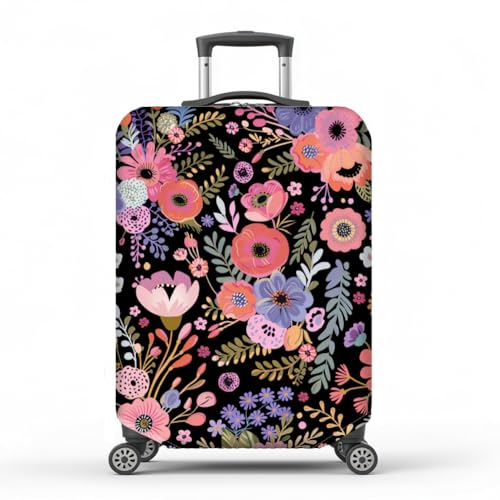 MAYJOYDIY Flowers Luggage Cover Leaves Branch Elastic Baggage Covers Nature Floral Dust-Proof Suitcase Sleeve Anti-Scratch Washable Suitcase Protector Size M Fit 22-25 Inch Luggage