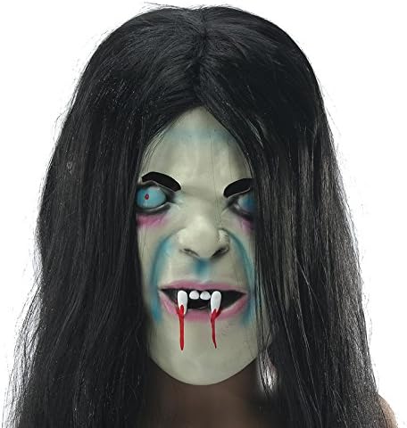 Ypingli Latex Scary Long Hair Halloween Full Face Masks Sadako Hallowmas Ghost New Handlebar Accessories Amazon Canada
