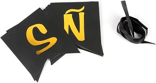 Miniatura 4 de Cartel de Feliz Cumpleaños – Cartel español de feliz cumpleaños – Suministros de decoración de fiesta de cumpleaños negro y dorado