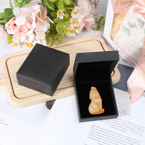 Estatua de Lobo Citrino 2" Figura de Cristal Natural miniatura 5