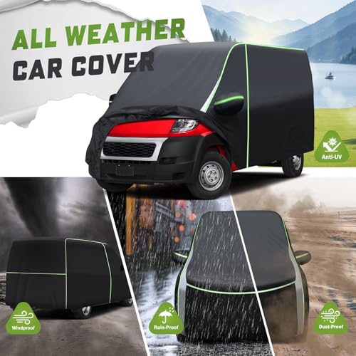 Image of Mixsuper Liner Car Cover for Ram ProMaster 2014-2022, Heavy Duty Waterproof Van Cover, Outdoor Commercial Vehicle Protection, Windproof Strap, Zipper Door