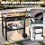 FEASTO 28" 2-Burner Propane Gas Griddle with Cart, 30,000 BTU, 458 Sq. In. Cooking Area, Outdoor Heavy-Duty Flat Top Grill with Front Grease Cup, Side Table, for Camping, Tailgating & Backyard, Black