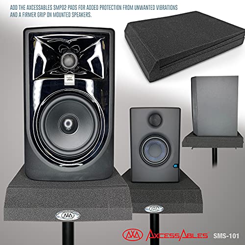 Axa Axcessables SMS-101 Axcessables Adjustable Studio Monitor Stands (Pair)| Large Recording Studio Monitor Floor Standing Stand | Studio Speaker Stands Compatible thumb #8