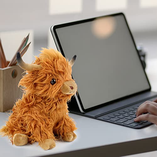 Highland Cow Soft Toy Plush Toy, Hochlandkuh Plüsch Highland Cow Plushie Hochlandkuh Kuscheltiere Realistic Soft Cuddly Farm Toy hochlandrind Kuscheltier Realistische Schottische Hochlandrinder